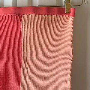 STAUD Pink and Peach Midi Skirt